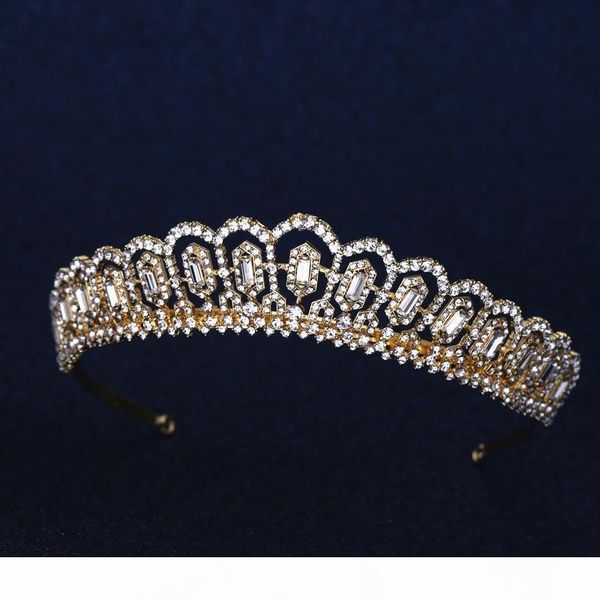 

золотой цвет очистить austrian rhiestone crystal hair tiara crown bridal свадебный банкет hairwear s926, Slivery;golden
