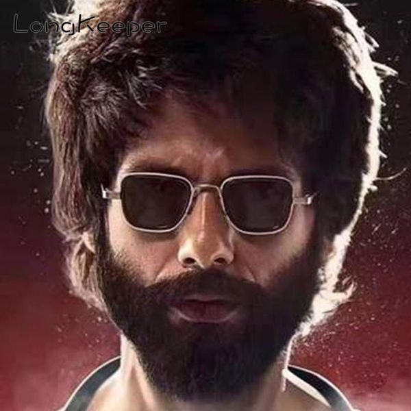 

longkeeper vintage square sunglasses men pilot fashion metal punk glassses sun glasses masculino uv400, White;black