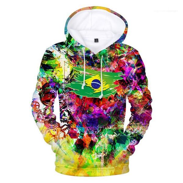 

style homme clothing soccer sports styel casual apprel mens autumn designer hoodies 3d flag print pullover fashion, Black