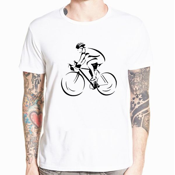 

men fashion solid t-shirts cyclist bicycle cycle sporter transport hobby biker cycler men's t shirt ringer streetwear