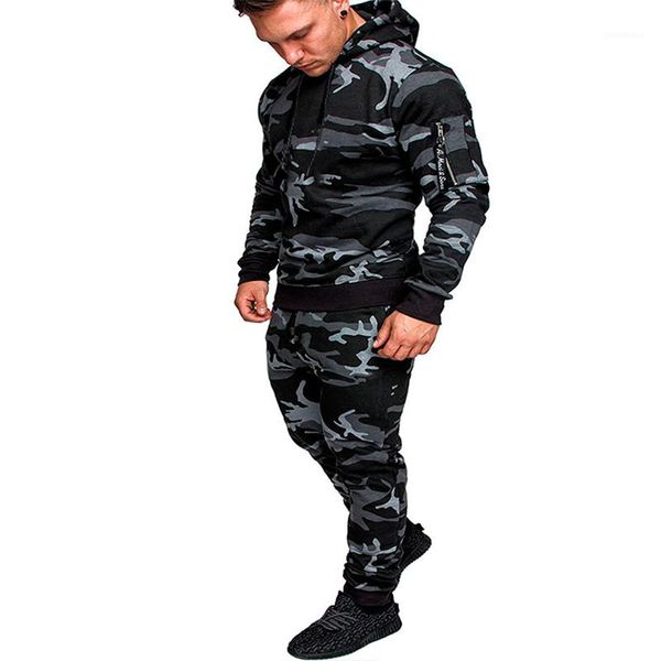 

tracksuit fashion men casual 2pcs suit casual homme sports clothing men designer slim, Gray