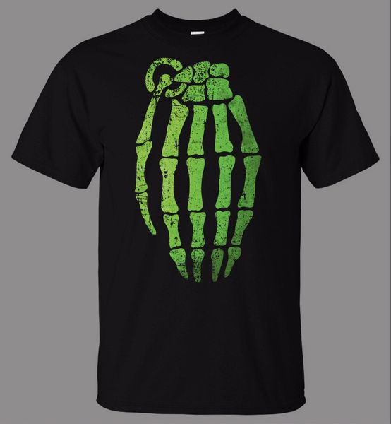 

2019 men fashion tee shirts men cool tees skeleton hand grenade custom made t shirts new fashion for men short sleeve tees