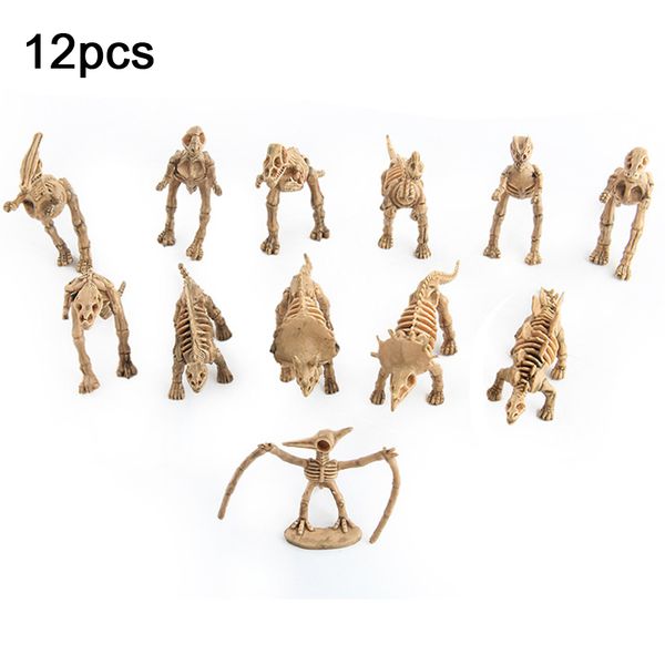 

12 pcs props home decorations skeleton halloween simulation dinosaur plastic