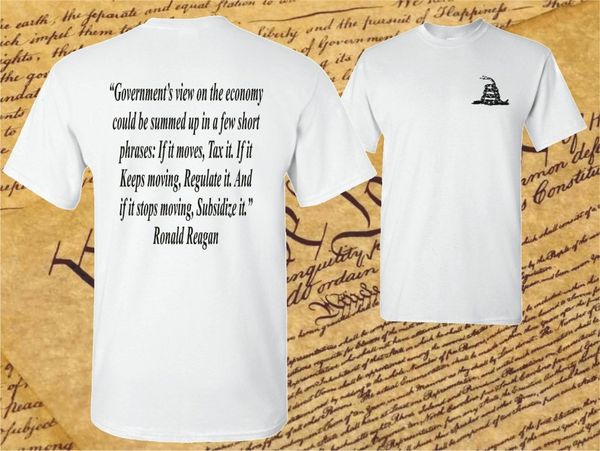 

ronald reagan quote don't tread on me american t-shirt big government usa 2019 new brand sale 100 % cotton funny shirts