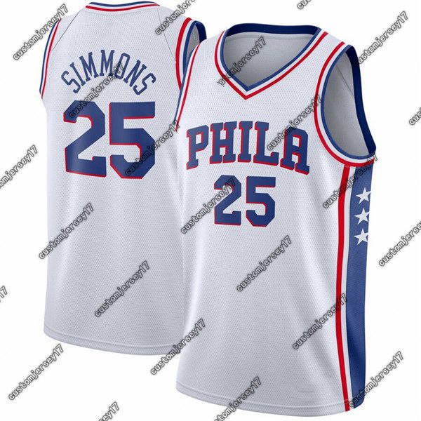 

new season men 76ers philadelphia 25 simmons royal swingman jersey icon edition ben basketball city jerseys, Black