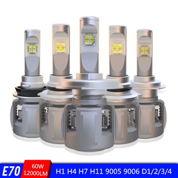 

2x car led headlight h7 h4 led h8/h11 3/9005 4/9006 h1 9012 d1 d2 d3 d4 120w 12000lm auto bulb headlamp eti chip 6000k light