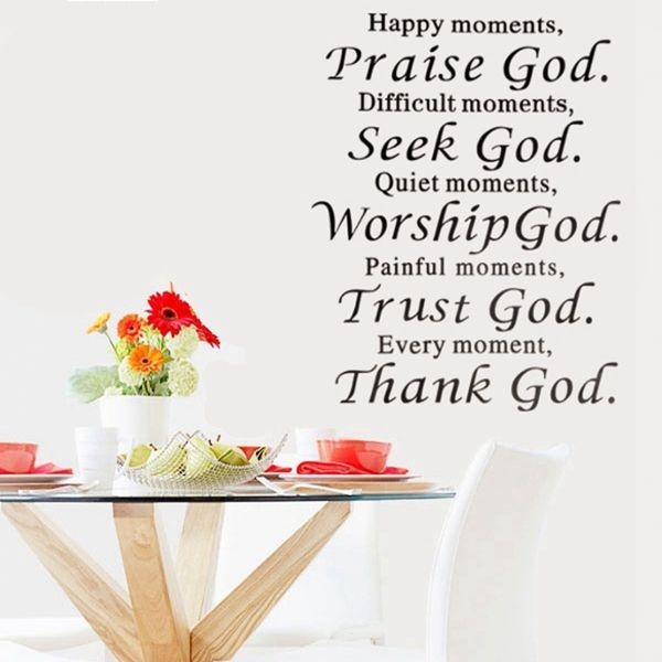 

happy moment praise god removable sticker phrase word home wall decor