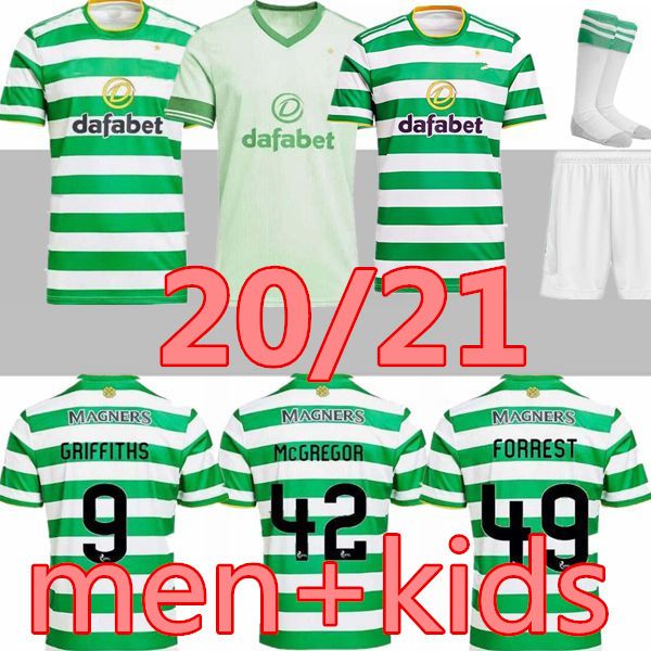 

new 20 21 mcgregor griffiths soccer jerseys 2020 celtic sinclair forrest football shirt set 2021 brown rogic christie men kids kit uniforms, Black;yellow