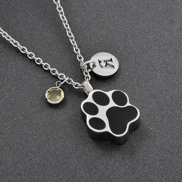 

pet print urn necklace for ashes pet memorial ash keepsake cremation jewelry pendant necklace for dog cat ashes, Silver