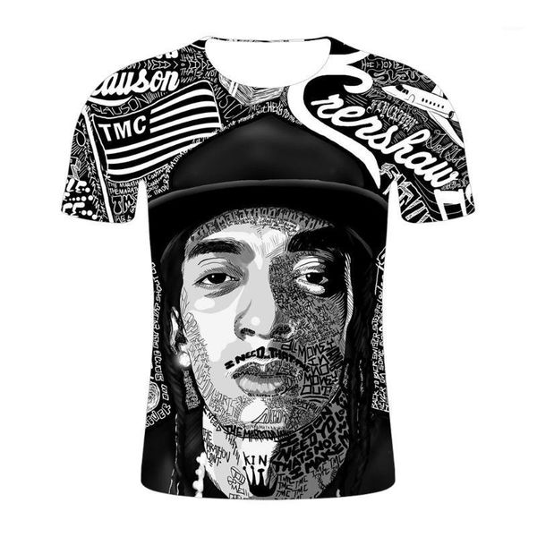 

summer designer tees short sleeved r.i.p mens nipsey hussle tshirts 3d rapper american o-neck, White;black