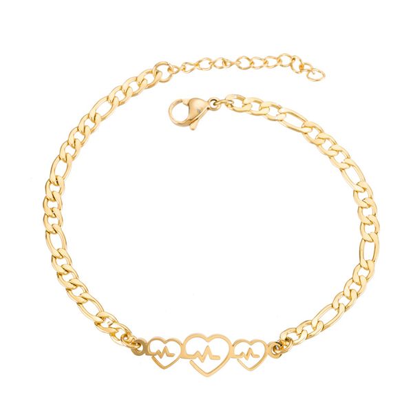 

heart bracelets for woman couple bracelets rose gold double layer stainless steel adjustable bracelet for women accessories 2020, Golden;silver