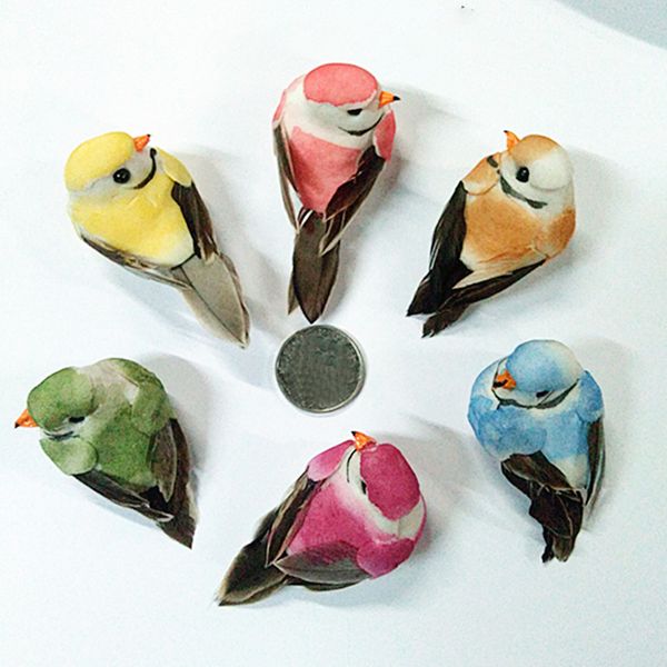 

2 pcs simulation garden yard mini bird ornaments diy decoration with magnet