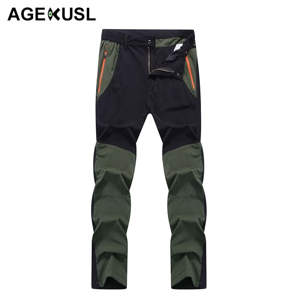 

twe water resistant summer men classic pants quick dry elastic hiking camping cycling bike bicycle durable outdoor trousers, Black;blue