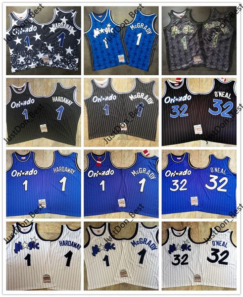 

mens shaquille 32 o neal penny 1 hardaway tracy 1 mcgrady mitchell & ness all teams name year id tags authentic basketball jerseys, Black;red