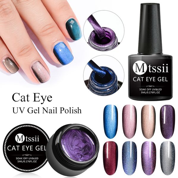 

mtssii 5d cat eye nail gel 5ml magnetic soak off uv gel lacquers starry sky jade effect varnish black base needed, Red;pink
