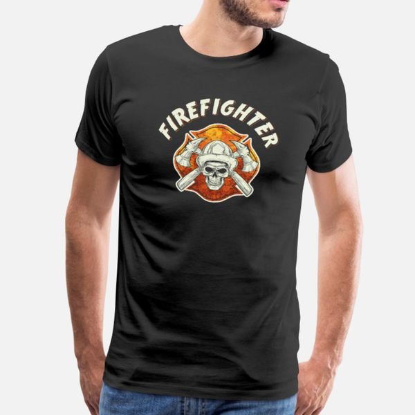 

firefigher gifts men fireman skull firefighter t shirt men printing 100% cotton plus size 3xl gents fit comfortable summer style cool shirt