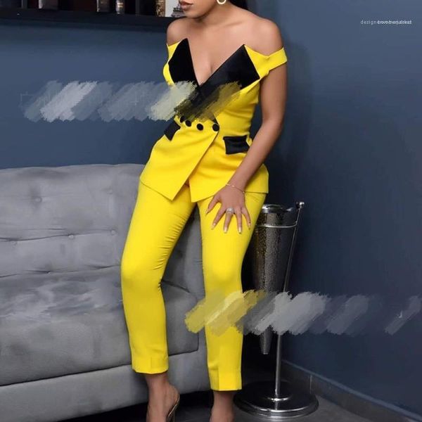 

long pants solid color female clothing slash neck womens 2pcs summer fashion casual womens 2pcs, White