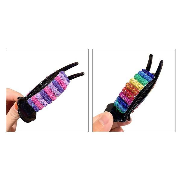 

rainbow sequins large hair claw women slide bun ponytail holder clip barrettes