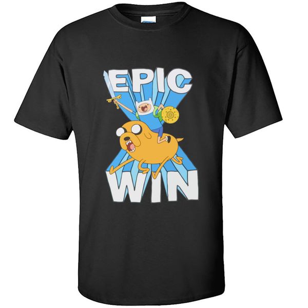 

epic win adventure time anime men's t shirt jake & finn dog funny cartoon printed fashion tee shirt cotton casual tees