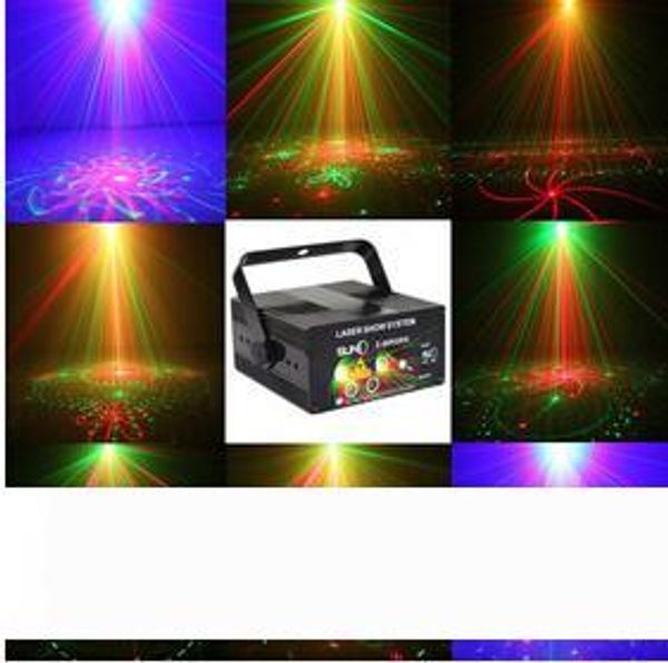 

remote 5 lens 80 patterns rg laser blue led stage lighting dj show light green red home professional light 110-220v