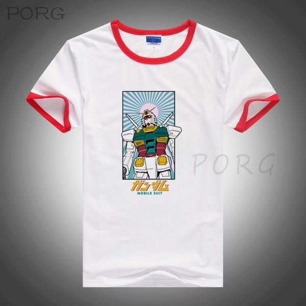 

mobile suit gundam новые моды мужчины футболка лето аниме футболки повседневный смешные печати футболка hip pop tops streetwear рубашки