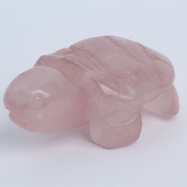 

rose tortoise healing crystal stone 2.3inch tortois chakra reiki quartz stones figurine carved crystal craft longevity carving pt2009