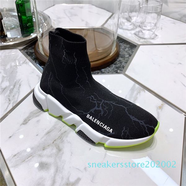 

2020 speed trainer runner designer shoes socks low hight black green oreo red flat casual shoes sneakers with box dust bag2 s02