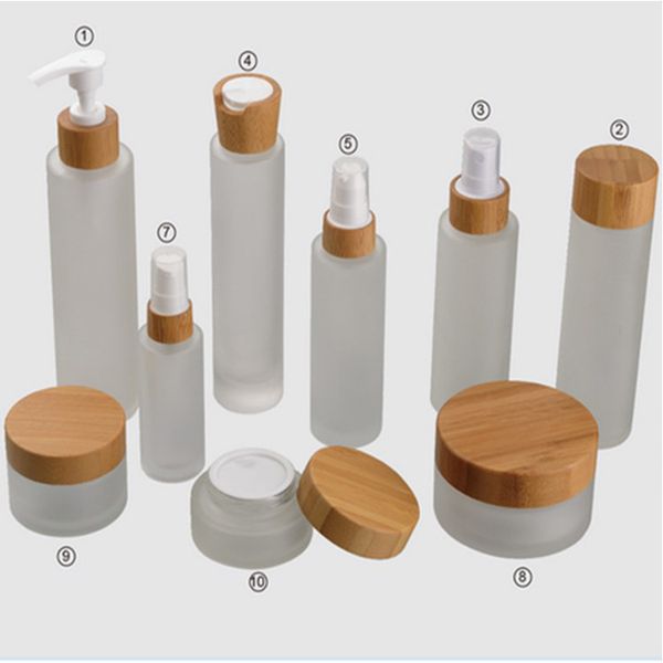 

frosted jar bottle 1/3 oz 1oz 4oz 5oz bamboo bottles with lotion spray cap lip tube sample skin care cream/cosmetics cream