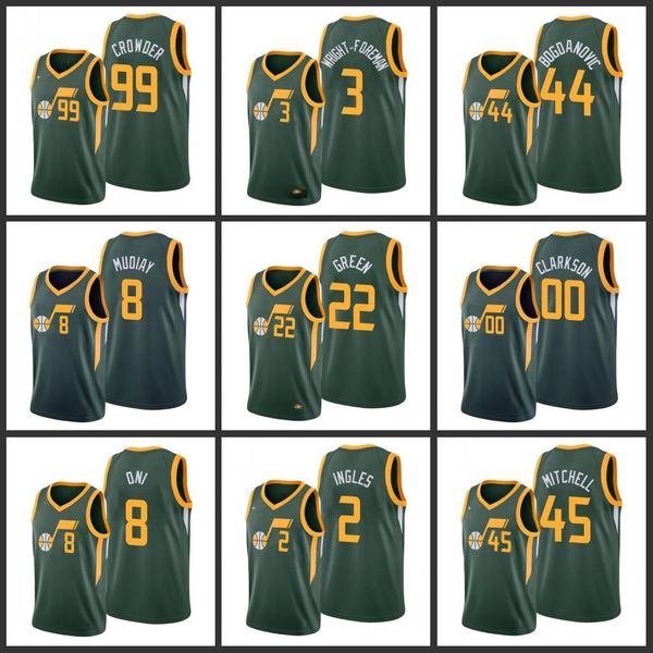 

utah jazz jae crowder jarrell brantley justin wright-foreman bojan bogdanovic miye oni jeff green men 2019-20 hardwood jersey, Black