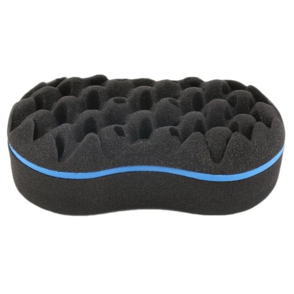 

double side magic sponge barber hair brush oval sponge locking coil afro curl wave spin in one direction hair roller hot, Black