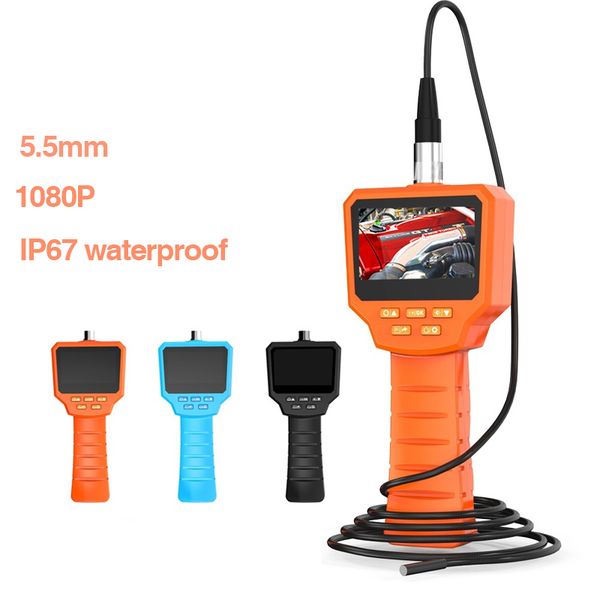 

cameras 5.5mm digital detection borescope 3" ips screen 6leds handheld inspection 3/5/10m hard wire