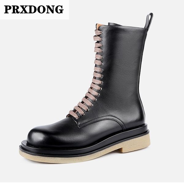 

brand women genuine leather autumn winter warm ankle boots fashion med heel casual night club shoes woman zipper riding boots, Black