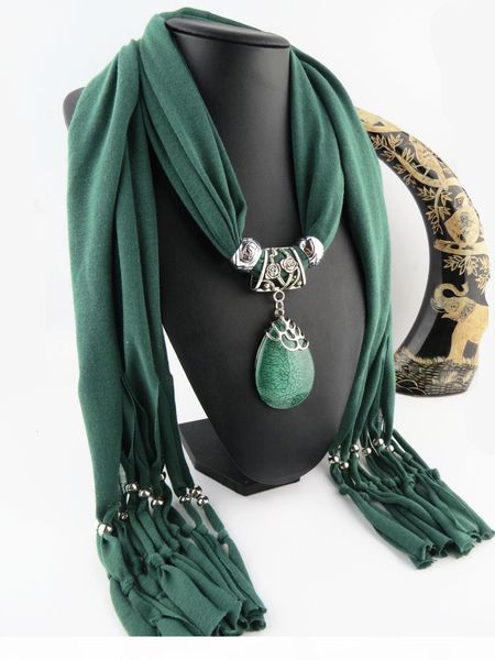 

2020 designer luxury accessories scarf pendant jewelry scarf polyester fiber bring ornaments bead necklace drip pendeloque cut scarf, Blue;gray