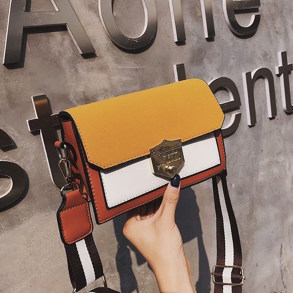 

new design panelled color popular fashion small flap girls party shoulder bag small pocket women messenger bags handbag