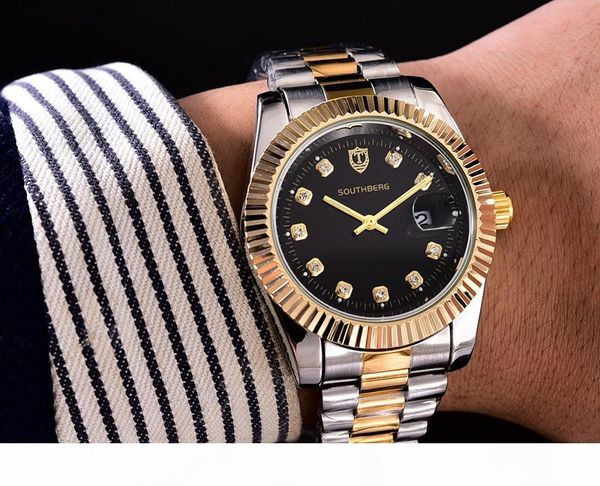

relogio gold luxury men automatic iced out watch mens brand watch daydate president wristwatch red business reloj big diamond watches men, Slivery;brown
