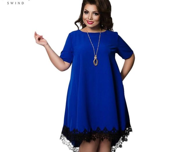 

large size women patchwork tassel dress 2020 casual loose plus size female clothing l-6xl blue red chiffon vestidos, Black;gray