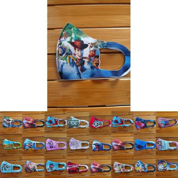 

designer 10pcs mask superhero cartoon face child 4-12years kids mask motorcycle face captai spiderman cold protection mask new riding epjaj