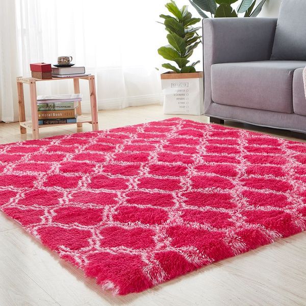 

bedroom carpet nordic ins wind plush rug thickening encryption mat non-slip kitchen rug balcony bay window mat tie dyed carpet
