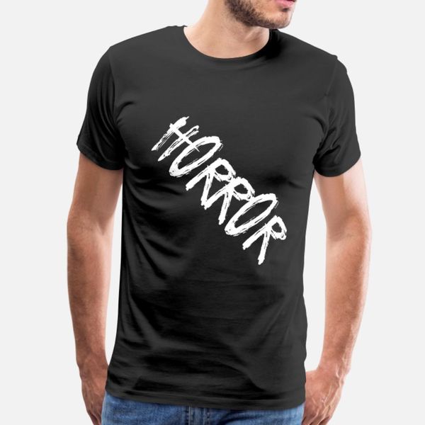 

horror across t shirt men personalized cotton round collar original loose fashion spring letter shirt