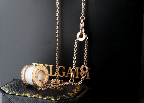 

d295 liruoxi1314 celebrity design letter diamond necklace silverware fashion metal letter ceramics pendant necklace gold jewelry white with, Silver