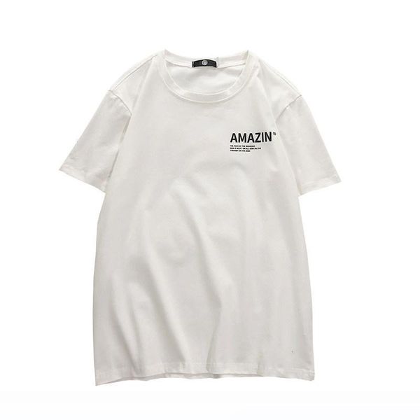 

men's loose short-sleeved t-shirt compassionate 2019 new summer cotton t-shirt shirt korean tidal harbor wind shirt, White;black