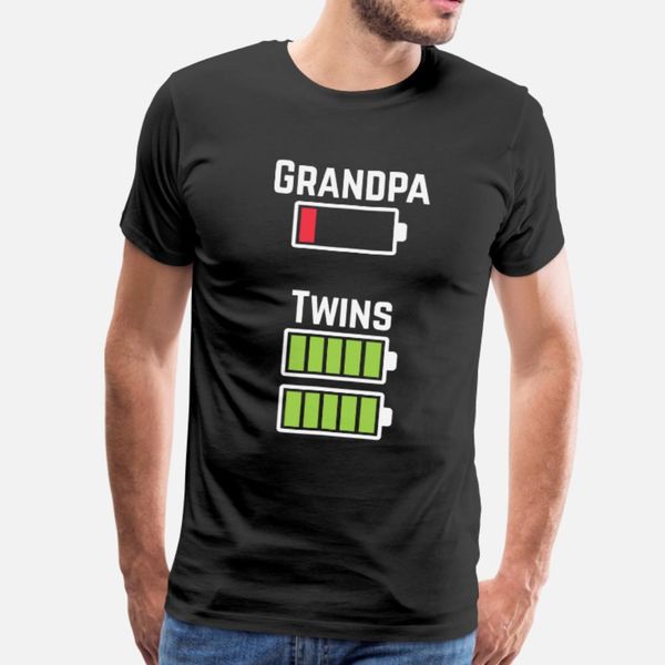 

grandpa twins low battery funny grandpa t shirt men printing cotton o-neck gents graphic funny summer vintage shirt