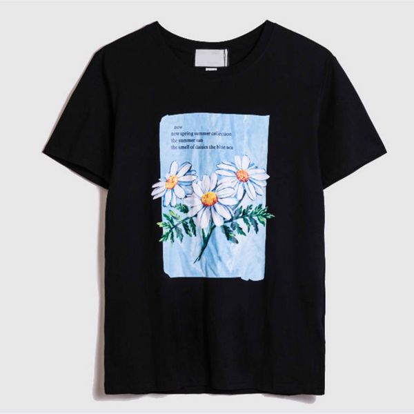 

gxxxi italy for men summer t shirt couple casual tide clothing tshirt flower pattern t-shirt casual women clothing asian size s-2xl, White;black