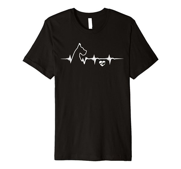 

great dane heartbeat shirt awesome premium t shirt doglovers youth round collar customized t-shirts tee plus size