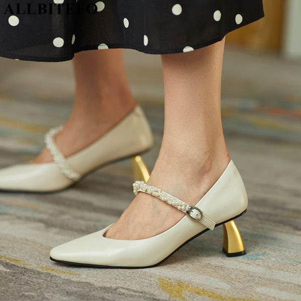 

allbitefo golden heel real genuine leather women heels shoes fashion women's high heel shoes high heels talons hauts femme, Black