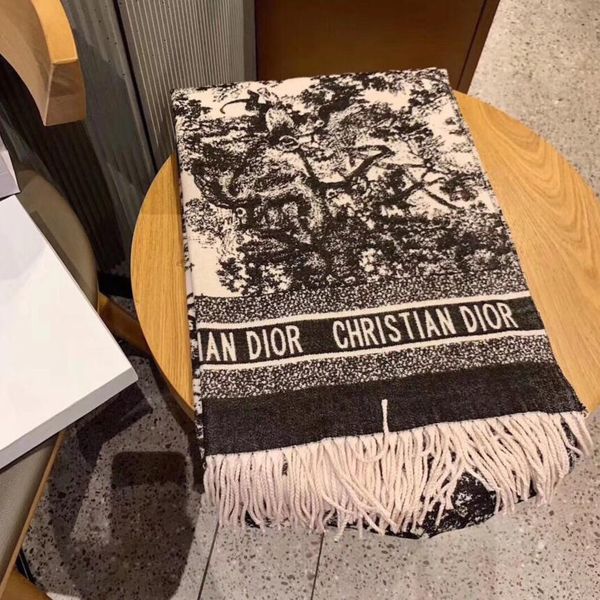 

2020 designer scarf 100% cashmere cotton cd animal print scarf large size classic scarf, Blue;gray