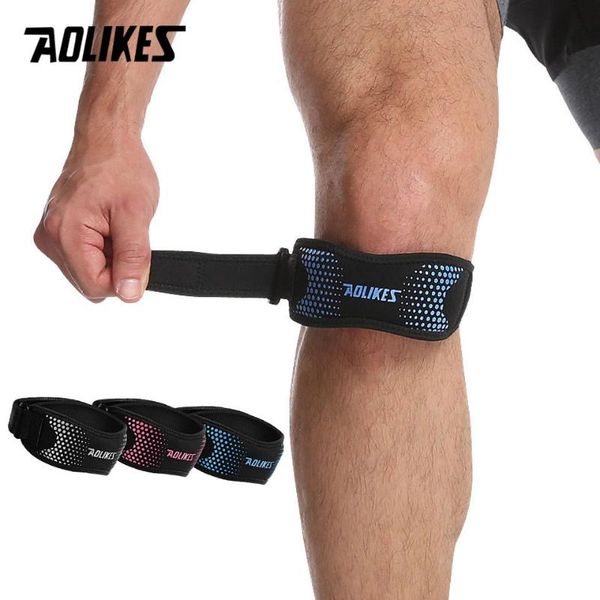 

elbow & knee pads adjustable kneepads patella buckle sport support guard belt strap brace running basketball protective gear, Black;gray