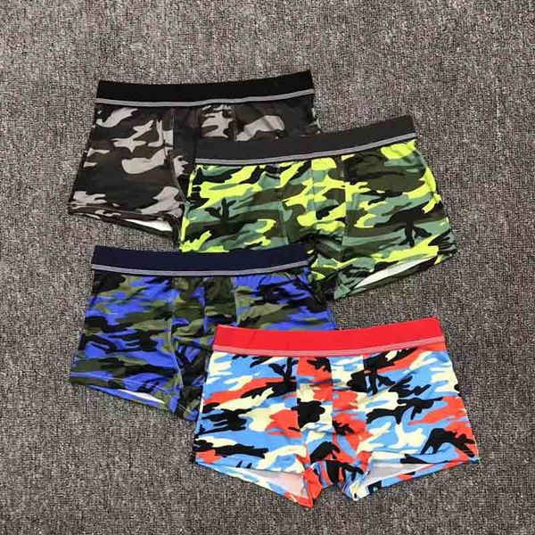 

2020 new fashion men's underwear male breathable boxers sport mens camouflage underpants smooth fit not tight comfortable no curling, Black;white
