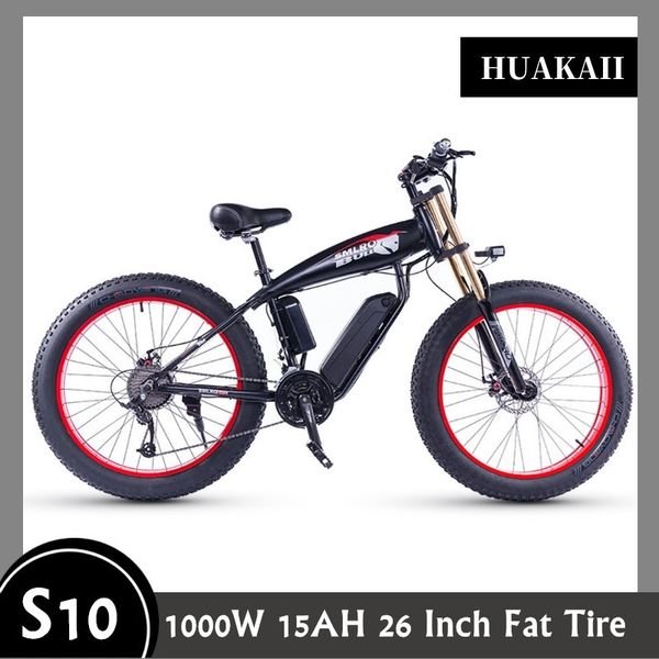 

fat tire electric bicycle 26 inch 1000w 15ah high efficiency lithium battery snow beach ebike 21 speed hydraulic disc brake, Silver;blue