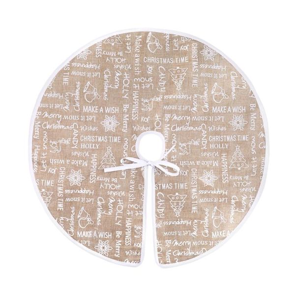 

1 pc christmas tree skirt cloth letter printed xmas tree decor christmas apron for party